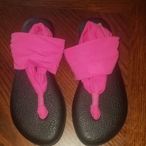 Sanuk Yoga Sling 2 Yoga Mat Flip Flop Hot Pink